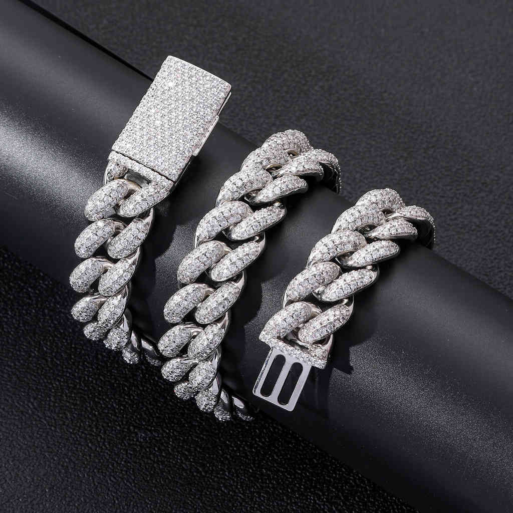 

Iced Out Bling 20mm CZ Heavy Chunky Cuban Link Chain Necklace Gold Silver Color 5A Zircon Choker Hip Hop Fashion Women Jewelry X0509