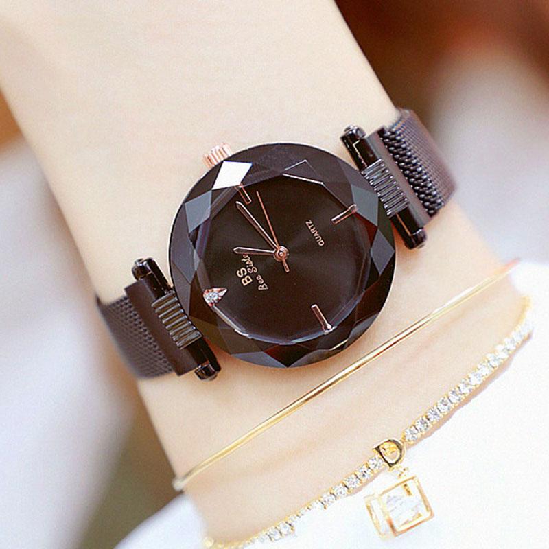 

Wristwatches Women Stainless Steel Watch Top Famous Black Watches Ladies Casual Dress Quartz Wristwatch Simple, Silver