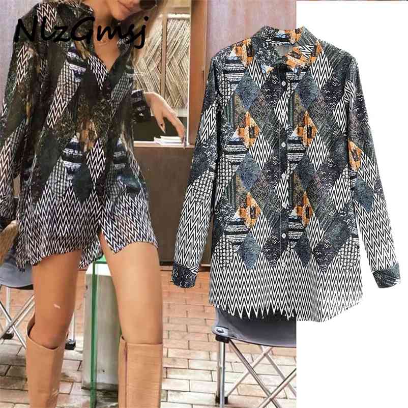 

Blouse Women Plaid Print Shirt Blouses Collar Button Up Shirts Woman Long Sleeve Loose Streetwear Ladies Tops 210628, As picture