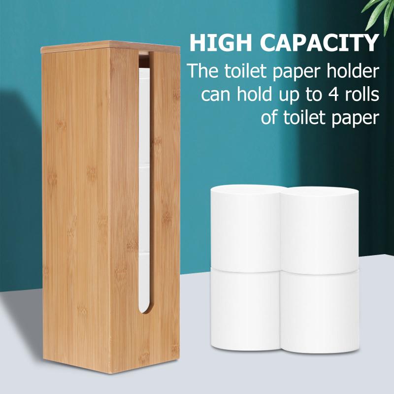 

Toilet Paper Holders Tissue Storage Box Bamboo Holder Case Home Container Solid Wood Napkin Dispenser