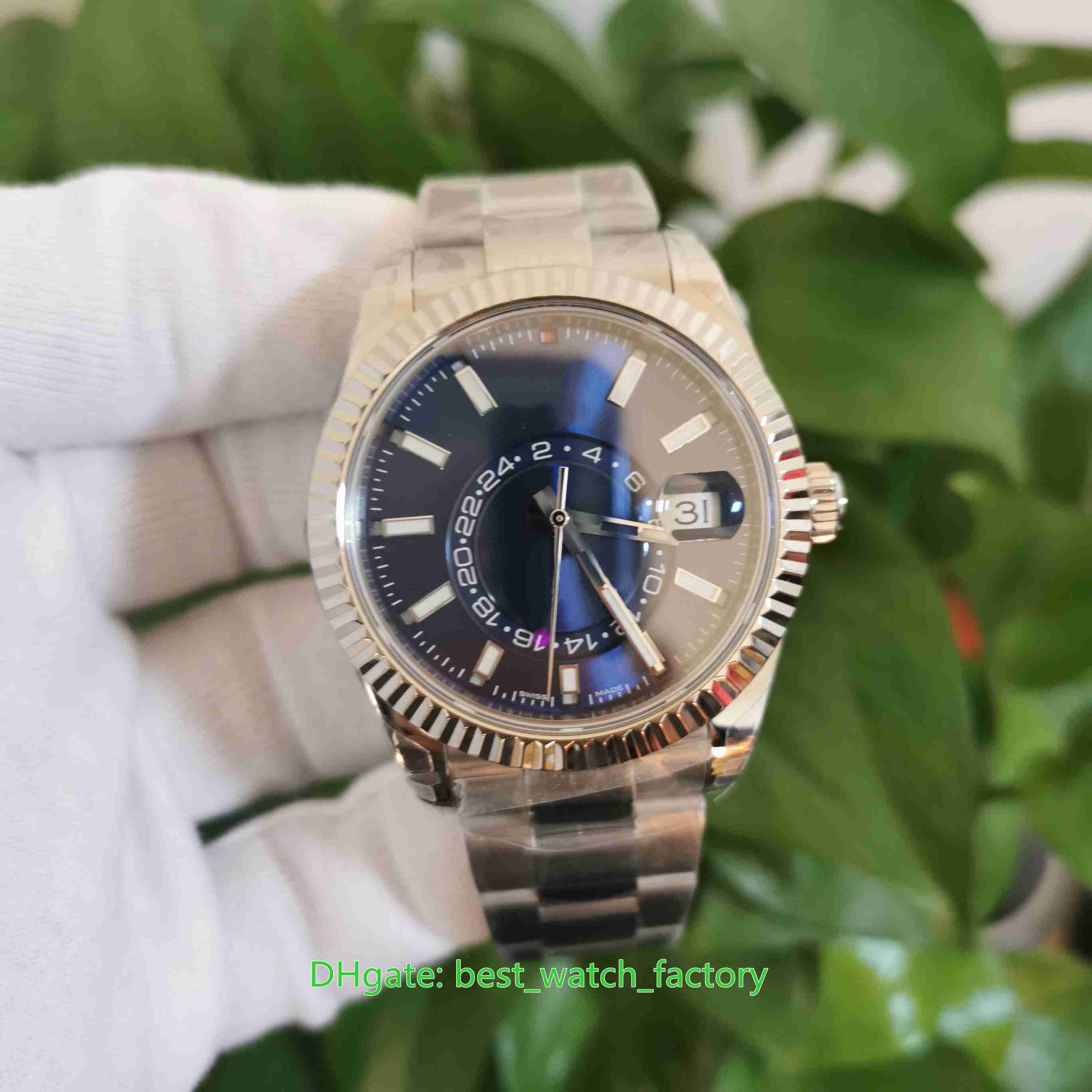 

NOOBF Maker Top Quality Watches CAL.9001 Movement 42mm Sky-Dweller 326934 GMT Month Red Dot Workin 904L Steel Mechanical Automatic Mens Watch Men's Wristwatches, No box papers