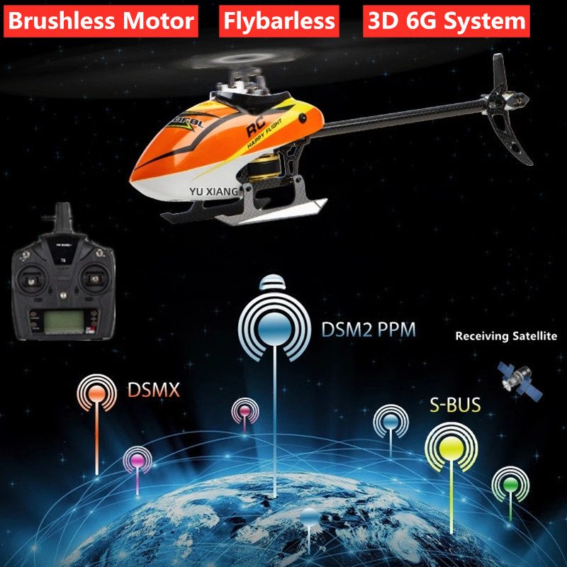 

2.4G 6CH 3D 6G System Brushless Dual Motor Remote Control Helicopter Flybarless Professional RC Quadcopter Aircraft RC Toys Gift, 1pcs toy