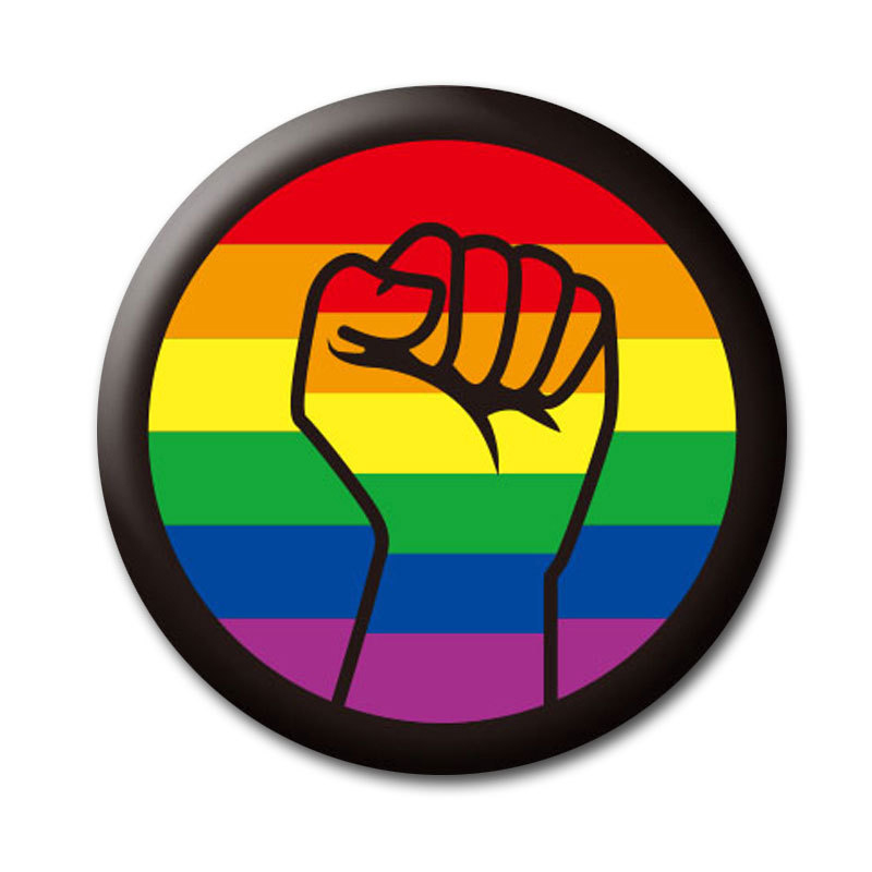 

Free Delivery 4.4*4.4cm Tinplate Rainbow Badge Party Supplies LGBT Brooch Lgbtq Stuff Accessories