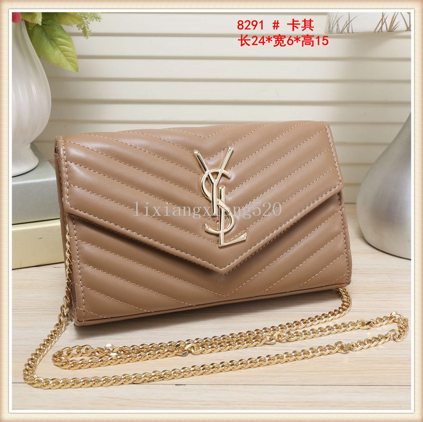 

Fashion Women Shoulder Bags Classic Leather Heart Style Gold Chain New Women Bag Handbag Tote Bags Messenger Handbags ySL, Golden;silver