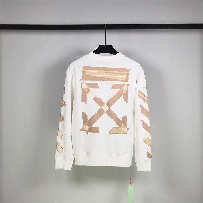 

Sweatshirts Hoodies Sweatsh Fashion Brand Off and White Chao 2021ss Autumn Winter Rubber Band Arrow Round Neck Loose Casual Men's Women, Black