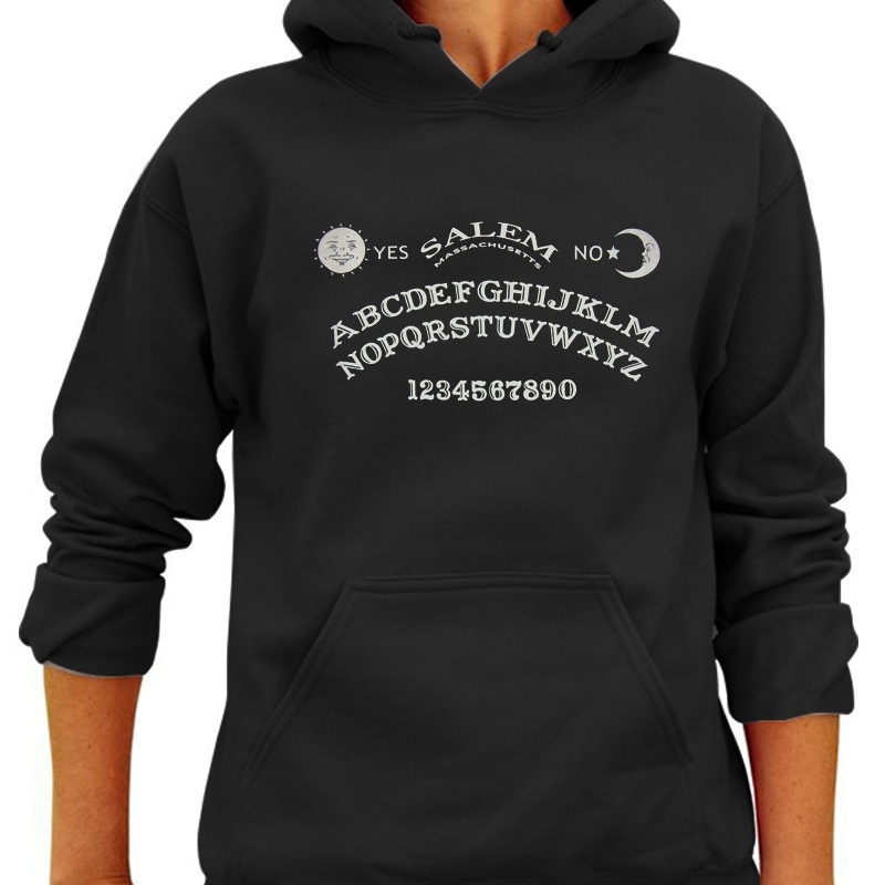 

Alphanumeric Yes No and sun bright print Hoodie awk/, Black