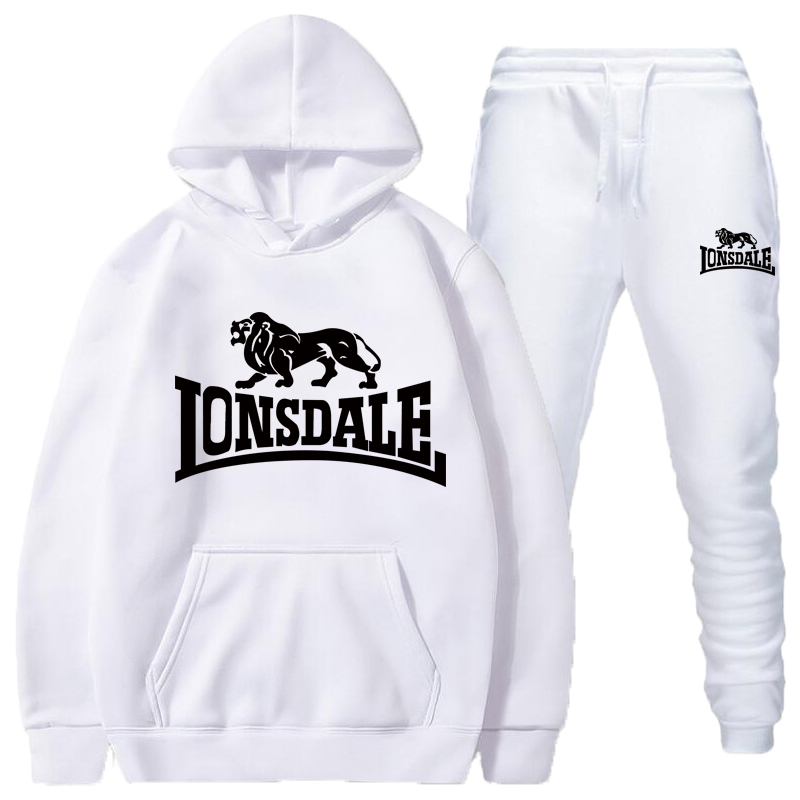 

Fashion trends LONSDALE Print Men Hoodies Suits Brand Tracksuit Men Hip Hop Sweatshirts+Sweatpants Autumn Winter Hooded Pullover X0503, Gray