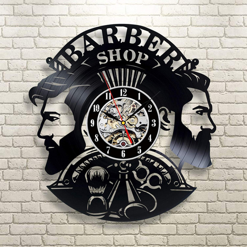 

Barber Shop Wa Cock Modern Barbershop Decoration Viny Record Wa Cock Hanging Hairdresser Wa Watch for Barber Saon