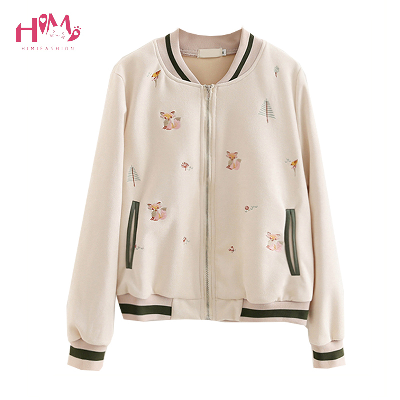 

Women's Trench Coats Japanese fox-patterned coat, women's coat autumn long winter sleeve baseball uniform short casual jacket 0ZGS, 1# shoe box