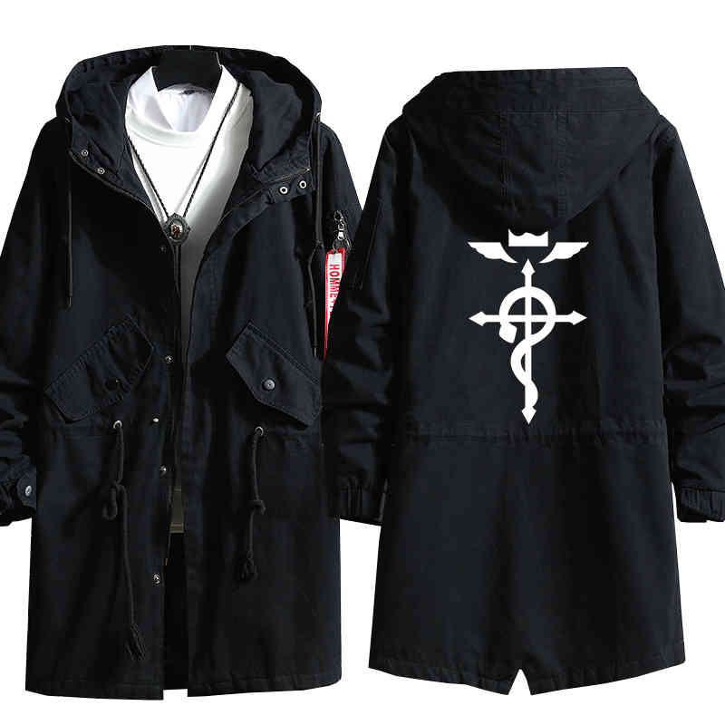 

Men' long sleeved Hoodie, Edward Elric suit, raincoat, spring and autumn coat, all metal alchemy cosplay