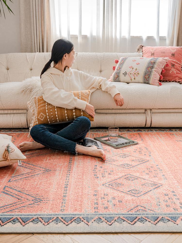 

Carpets Modern Living Room Wool Carpet Bohemian National Ins Style Girl Vintage Thick Area Rug For Bedroom Bedside Blanket