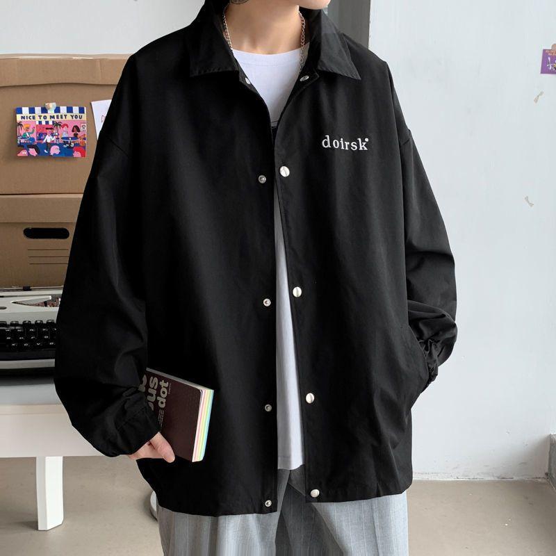 

Men's Jackets Large Size Varsity Jackt For Men Women Spring Hong Kong Style All-match Coat Lapel Loose Techwear Jacket Hip Hop Streetwear, Black;brown
