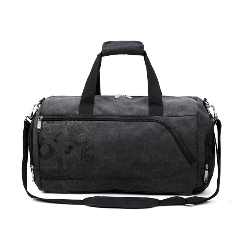 

Outdoor Bags Scione Vintage Sports Travel Men Canvas Luggage Hand Crossbody Bag Large Casual Durable Printing Shoulder Shoe Pack Storage, Black