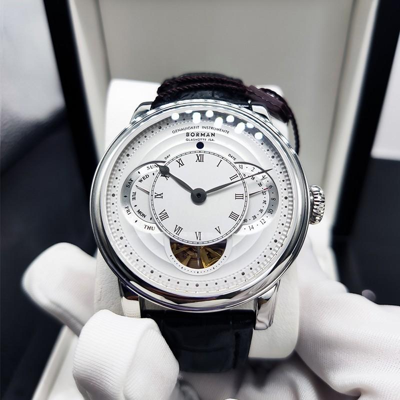 

Wristwatches BORMAN 2021 Shanghai Movement Automatic Watch Self-Winding Waterproof Genuine Leather Strap Skeleton Men Top, Bm3739-4