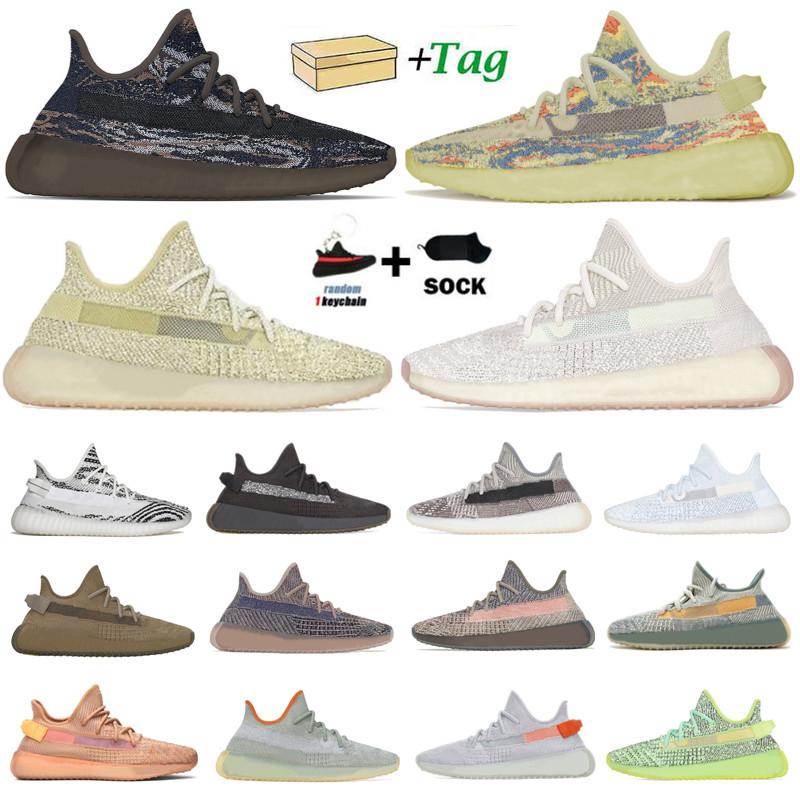 

2021 Top Quality Men Mesh Sports Running Shoes Kanye West Cinder Beluga Tail Light 3M Static Reflective Zebra Breathable Soft Sport Trainer Sneaker With Box