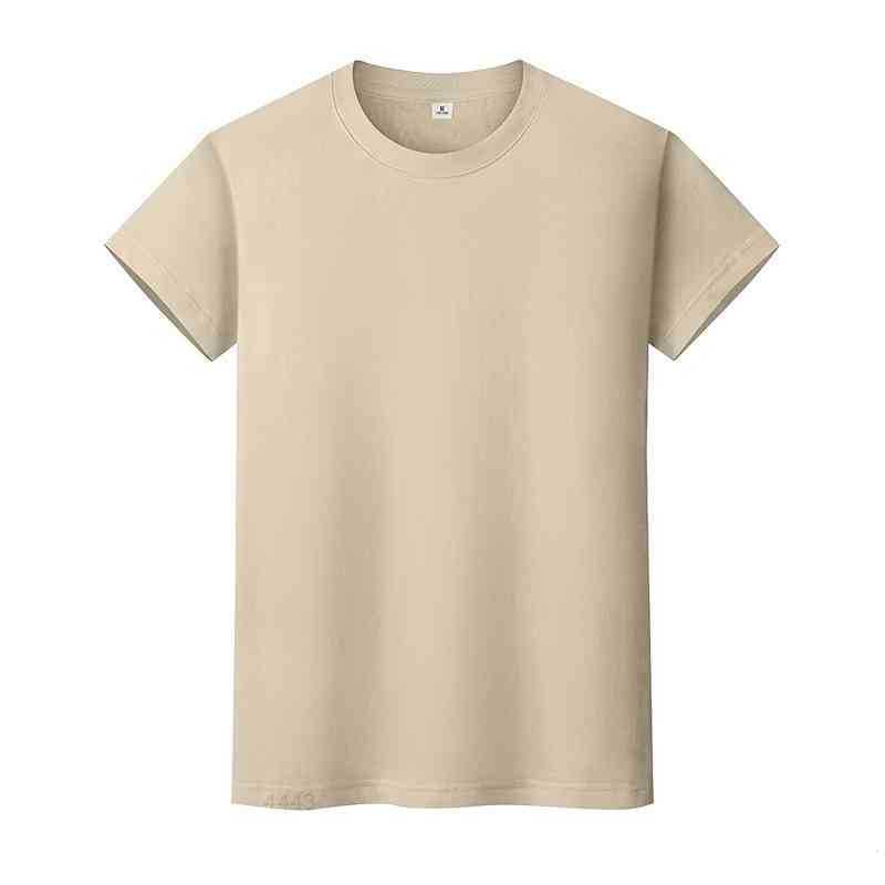 

men and women round neck solid color T-shirt summer cotton bottoming short-sleeved half-sleeved 83LDi