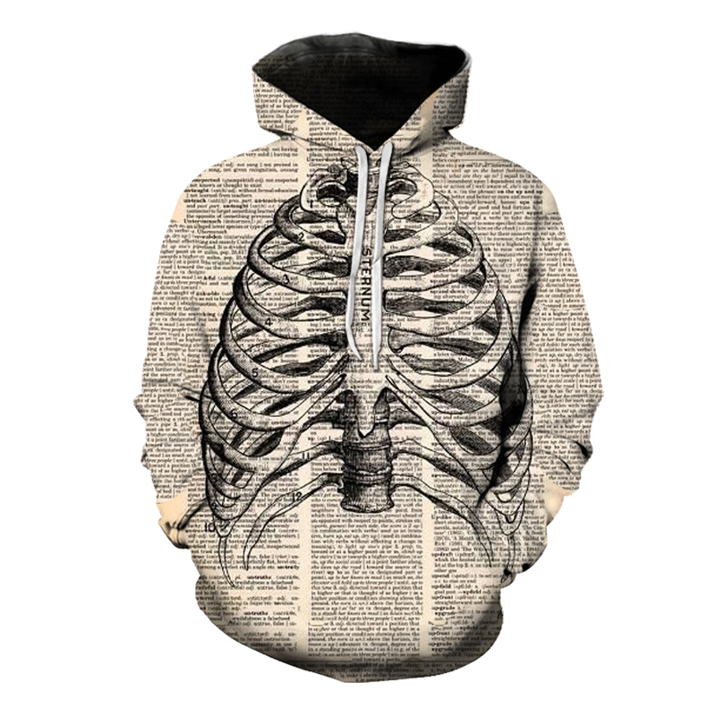 

Comfortable hooded pattern for men is a 3D printed hoodie visual impact party top punk goth round neck high quality American sweater hoodie, Black