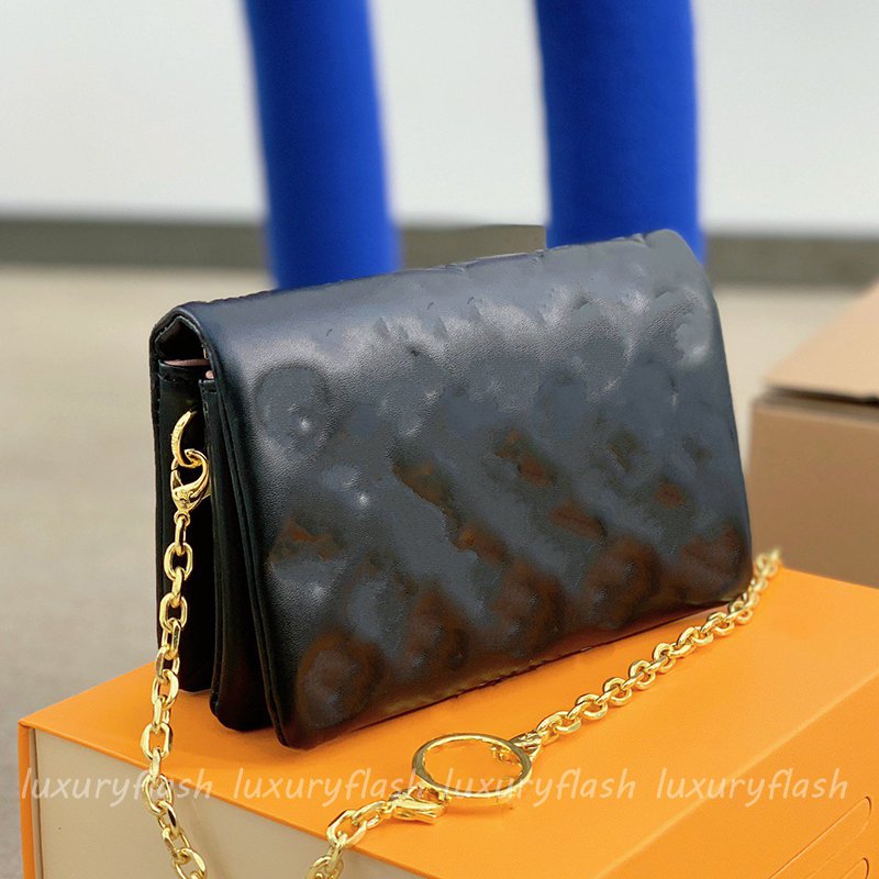 Coussin en cuir de mode pour femmes, sac à chaîne en cuir de styliste de luxe, pochette d'automne et d'hiver de grande capacité avec boucle de to