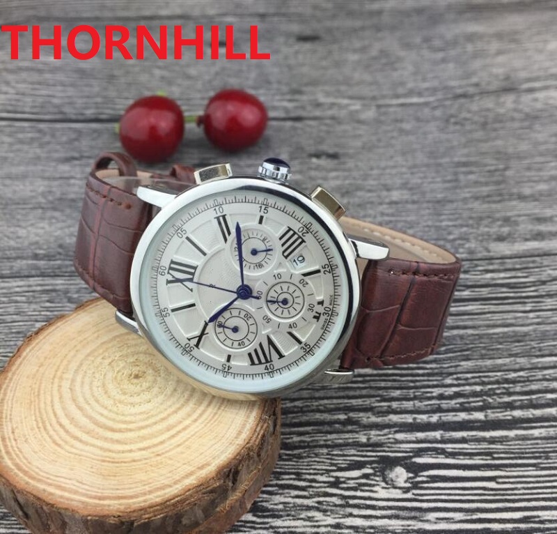 

Famous all dials working classic designer watch 41mm Luxury Fashion Crystal Men Watches Large dial man quartz clock stopwatch, As pic