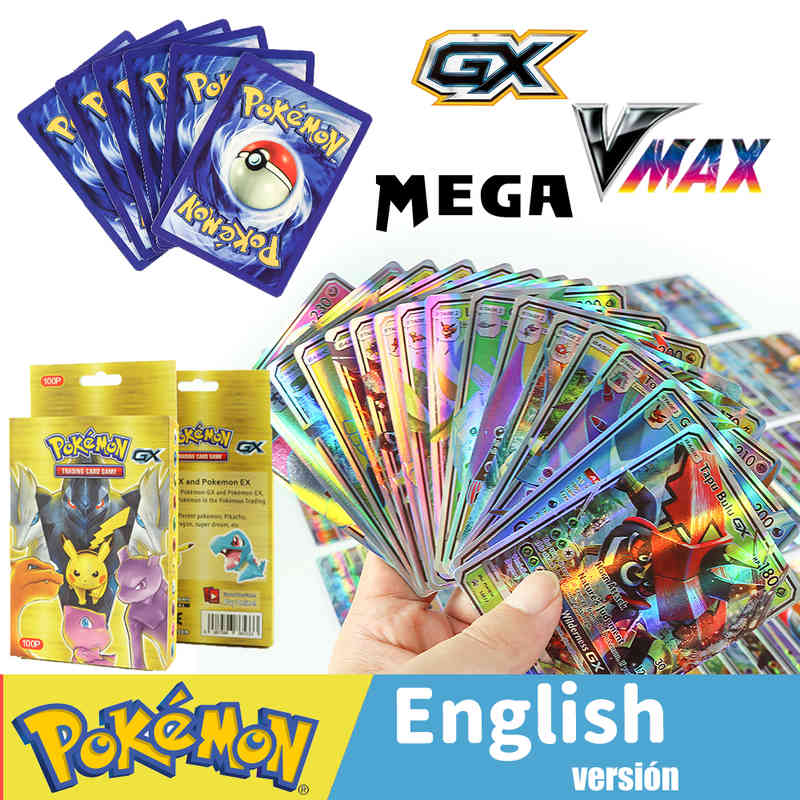 

Pokemon card English version, 50-300 PCs, Pokemon 300 V Max 300 GX, children's combat game, label team shining V Max Tom0MLF
