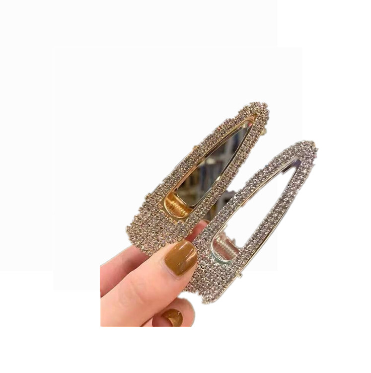 

065 New Sparkle hair clip Crystal duck bill clip Women Girls Hair Accessories Beautiful Hair Comb Pin Clips, Black;brown
