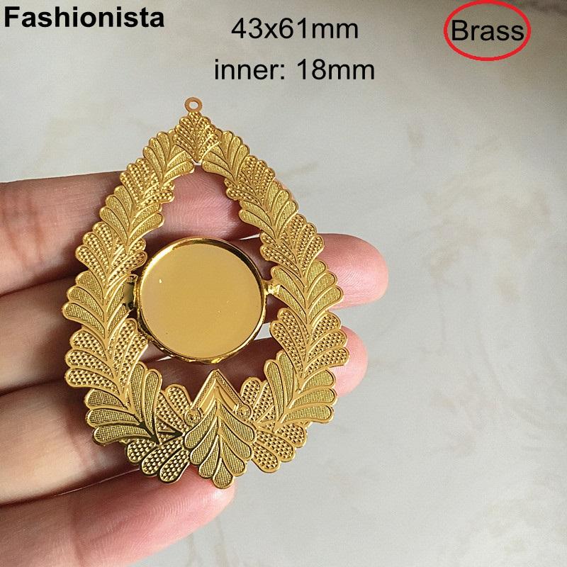 

Charms 10 Pcs/2 Pcs Large Waterdrop Shaped With 18mm Cup,43x61mm Flower Pattern Brass Charm Pendant For Earrings Necklace -U, Bronze;silver