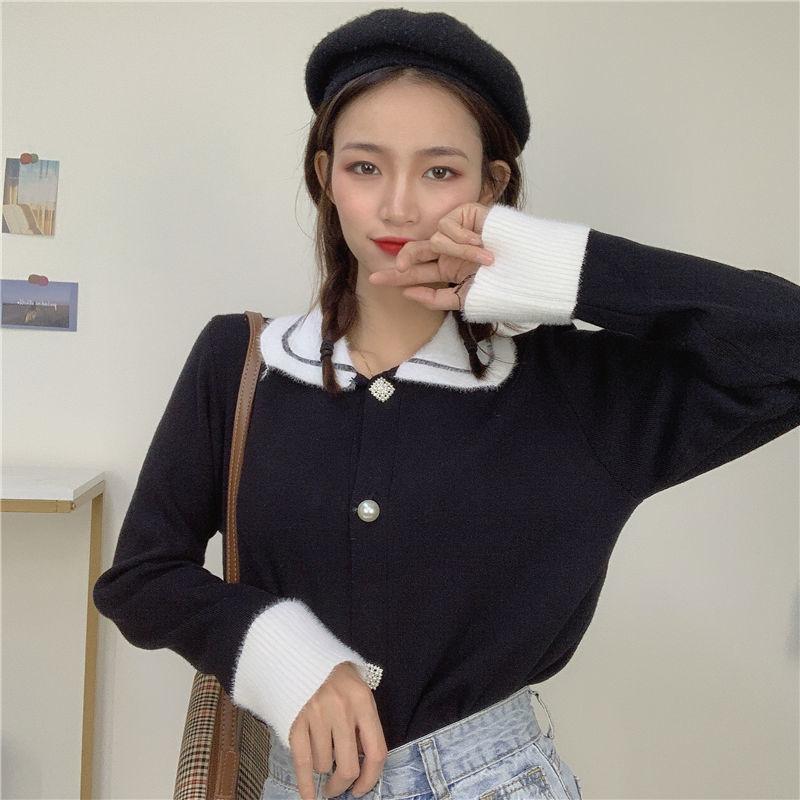

Women's Sweaters Woman Knitwear Coat Vintage Sweater Autumn Winter, White;black