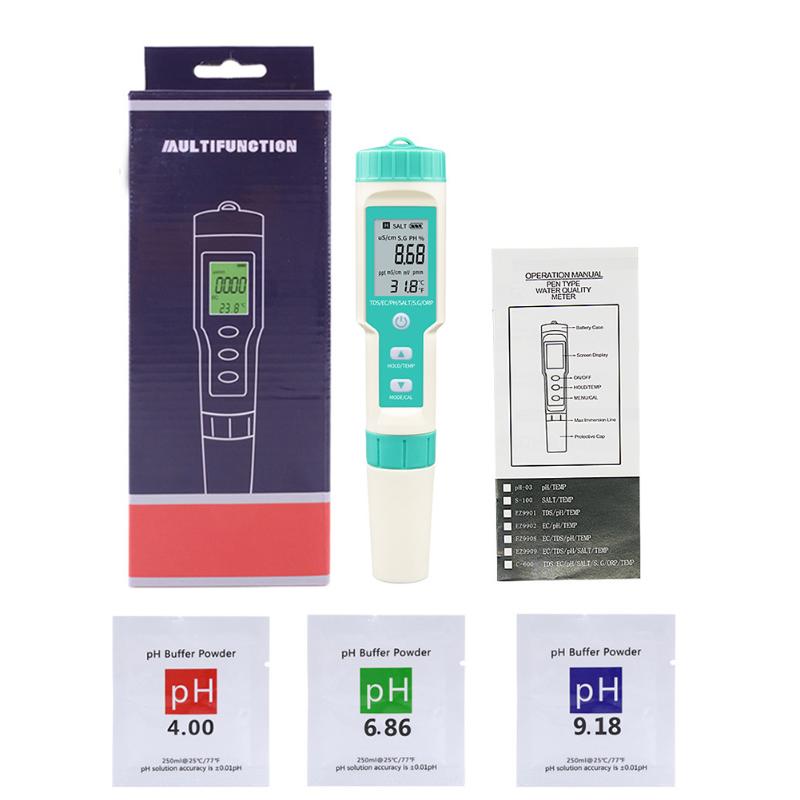 

Meters Digital 7 In 1 PH/TDS/EC/ORP/Salinity/SG/Temperature Water Quality Tester For Drinking Water, Swimming Pool ,Aquariums PH Meter