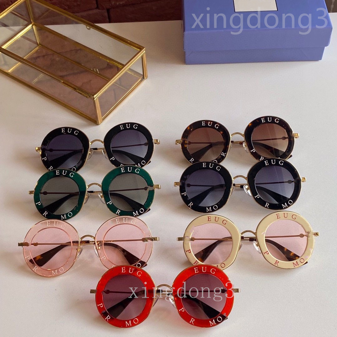 

Sunglasses for Women Designer Sun glasses luxury fashion men womens Summer Anti-Ultraviolet Retro Plate round Full frame letters spectacles With Boxs Mixed Color