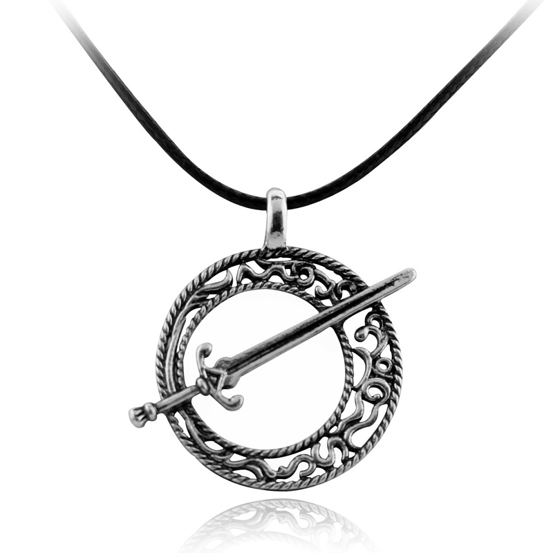 

warrior sword design metal necklace with pendant fashion casual gift anniversary party, Silver