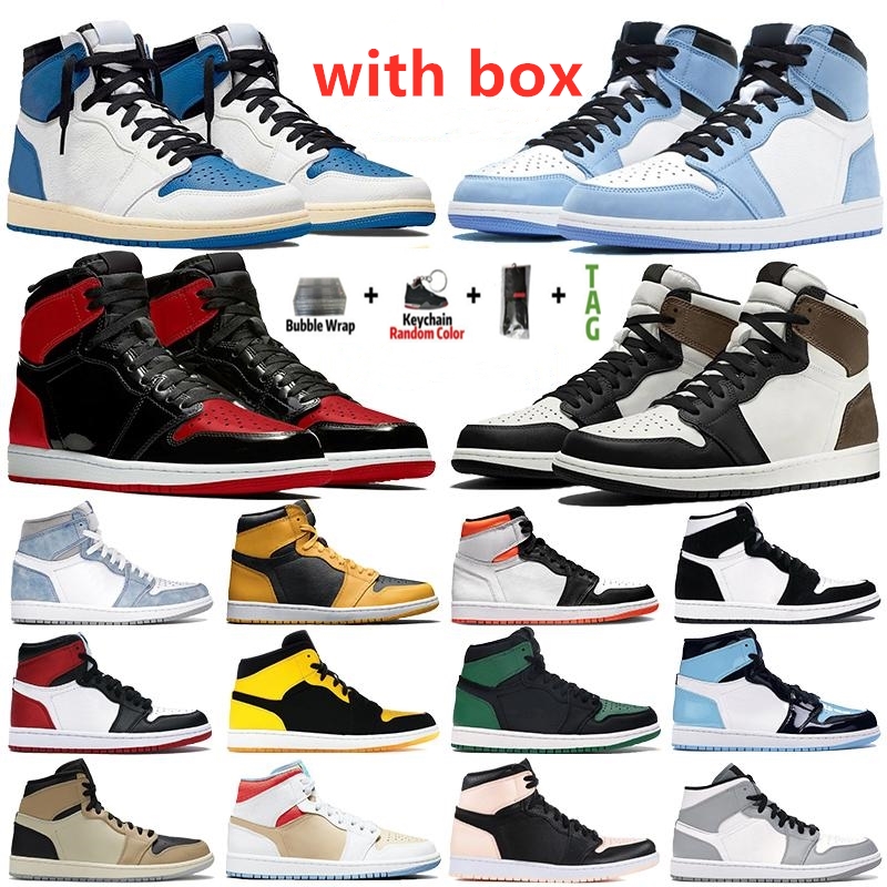 

Mens 1 1s High OG Military University Blue Basketball Shoes electro orange pollen dark mocha UNC Twist patent bred Chicago Light Smoke Grey women trainers Sneakers, Bubble wrap packing
