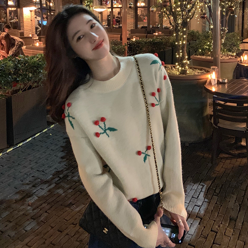 

3Colors womens knitted Sweater Autumn and winter 2021 loose korean style female Sweaters and pullovers womens (C8203), White;black