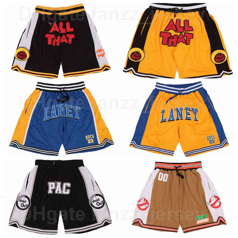 

LANEY Basketball Shorts Just Don ALL THAT GHOST PAC Pocket Zipper Wear Sport Pant 33 FLINT TROPICS JACKIE MOON BEL-AIR ACADEMY WILL SMITH, White