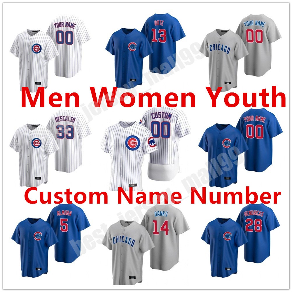 

2021 Chicago 9 Javier Baez Jerseys Kris Bryant Anthony Rizzo Ryne Sandberg Kyle Schwarber Yu Darvish Custom Baseball Jersey Mens Womens Kids, Blue;black
