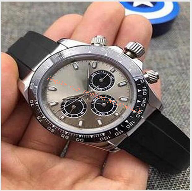 

Luxury Mens Wristwatches 40mm Automatic Movement Watches Ceramics Bezel Mechanical Watch Black Rubber Original Steel Clasp, Slivery;brown