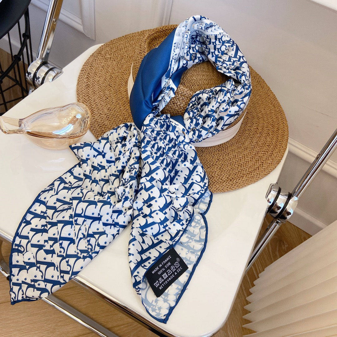 

90*90cm letters scarves print wraps silk shawls fashion ring women ladies pashmina classic design scarf for Spring summer autumn winter, Blue;gray