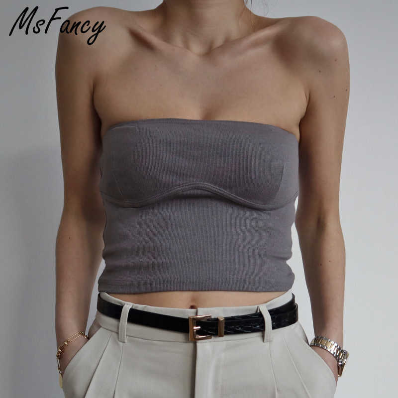 

Msfancy Summer Sexy Tank Tops Women Slim Off Shoulder Corset Top Mujer Black Tanks Camis 210604