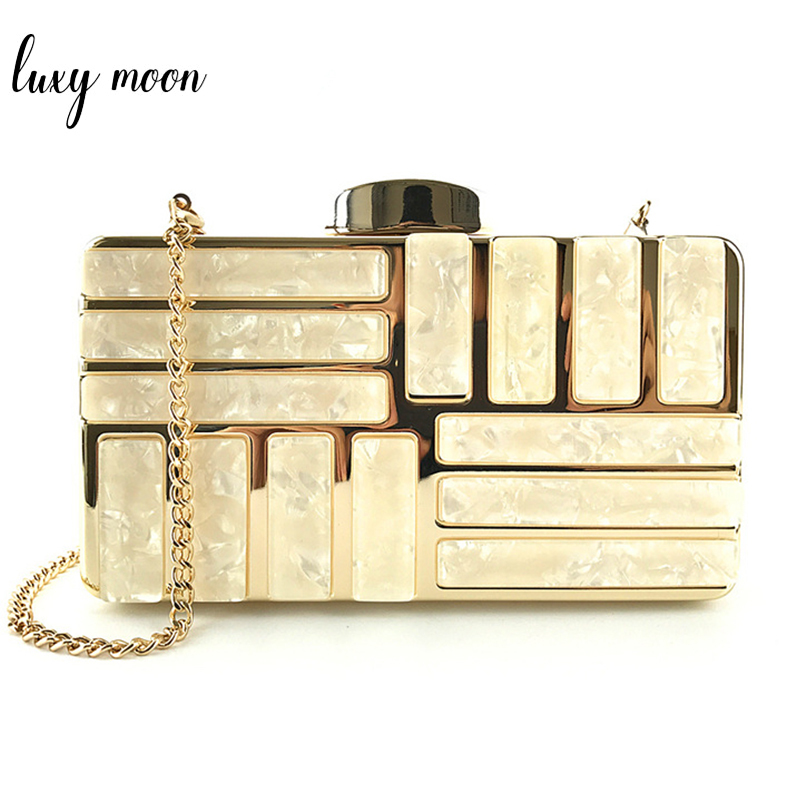 

Gold Acrylic Clutch Bags For Women 2019 New Shoulder Bag Fashion Wedding Clutch Purse Luxury Handbags Women Bags Designer bolsos, Blue