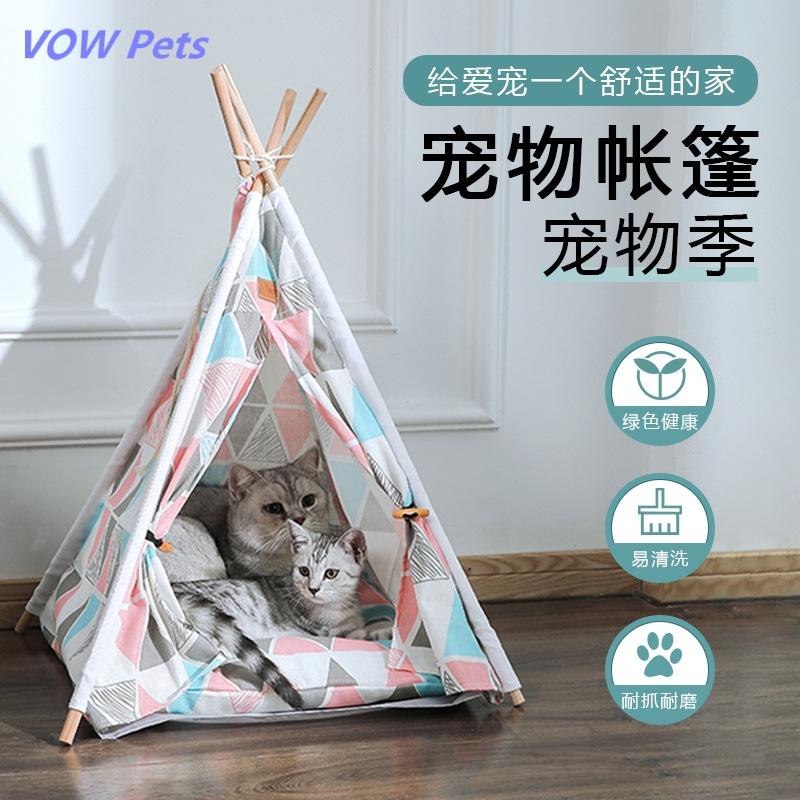 

Pets Tent Dog Removable And Washable Canvas Pet Kennel Mat Supplies Cute House Portable 2021 Decorations
