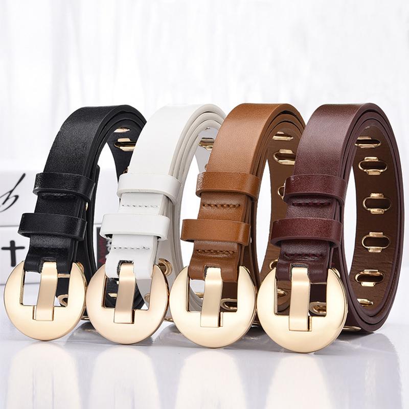 

Belts Women Hollow Fashion Eyelet Waistband High Quality Alloy Buckle Wild Student Jeans Ladies Leather Waist Belt, Black;brown