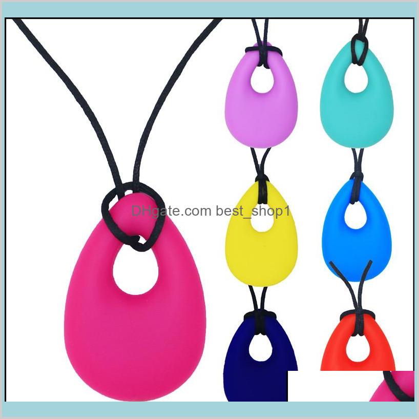 

Wholesale Baby Teether Silicone Teardrop Pendant Teething Necklace Autism Sensory Chewing Chew Toy Kids Materni 8Eaaj