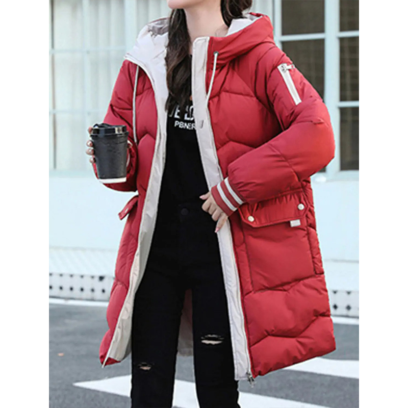 

Women's Down Street Daily Valentine's Day Fall Winter Long Coat Regular Fit Windproof Warm Casual Streetwear Jacket Long Sleeve So, Black