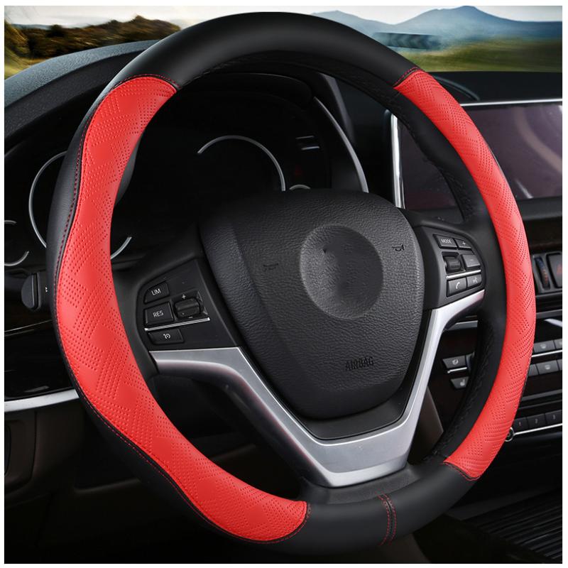 

Steering Wheel Covers Car Cover Korean Embossed Contrast Color Suitable Auto Steering-Wheel Accessories