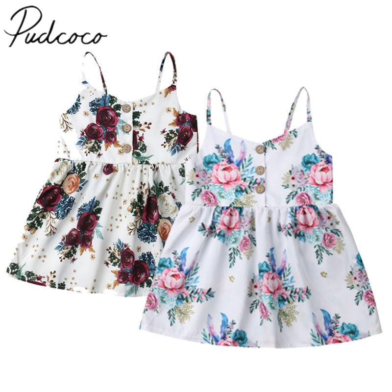 

Girl's Dresses 2021 Brand 0-3Y Born Infant Kid Baby Girl Dress Floral Print Sleeveless Knee-Length A-Line Strap Summer Sundress, Red;yellow
