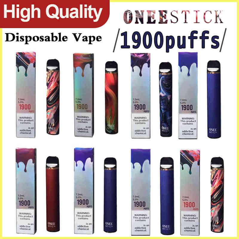

ONEE Stick Disposable Vapes Pen Device Local 1900puffs Pre-filled vapor portable cartridge Pods disposable Vaporizer VS puff bars, Red;yellow
