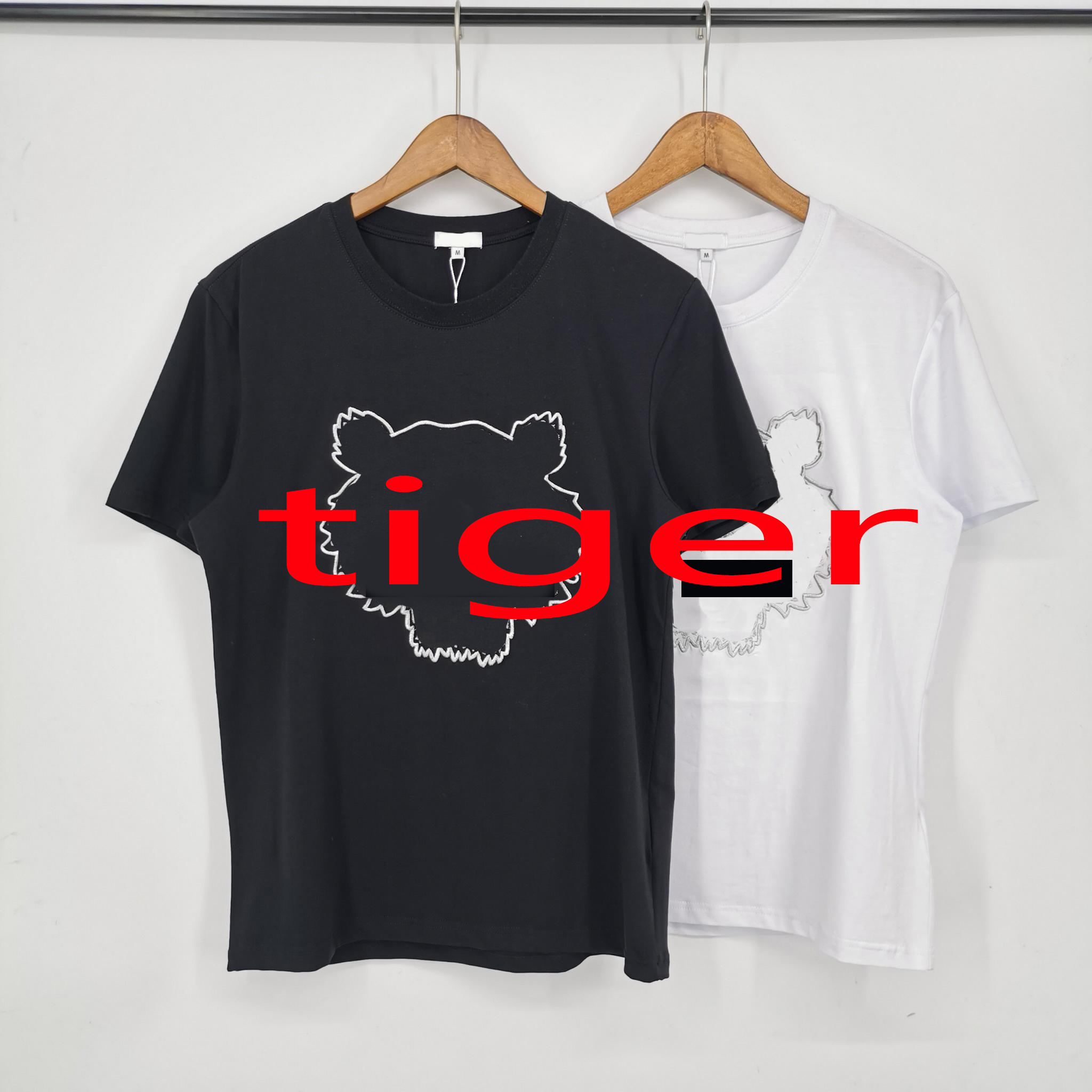 

Men's Animal Embroidery t shirts Boy Fashion Tiger Tees Mens Summer Breathable T-shirts High Quality Casual T-shirt Seven Colors Size:S-2XL, Price different