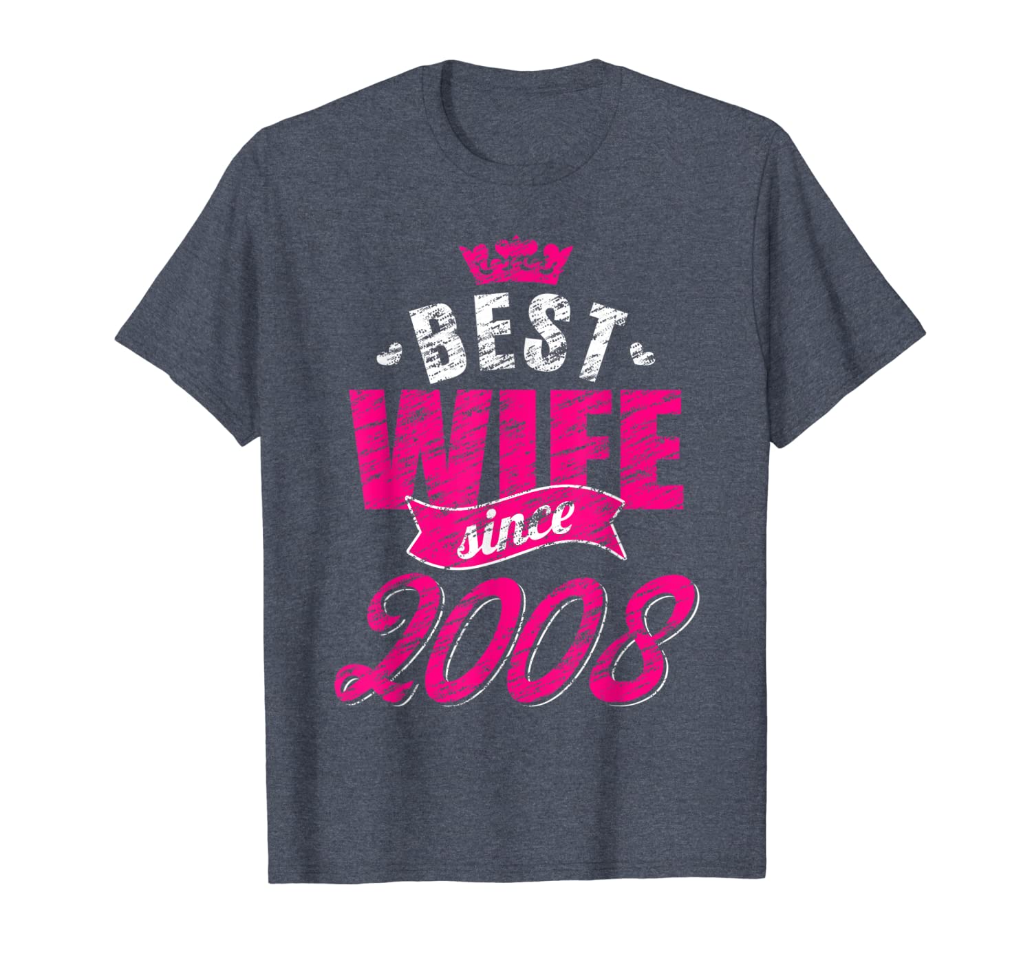 

11th Wedding Anniversary Gifts 11 years Best Wife Since 2008, White;black