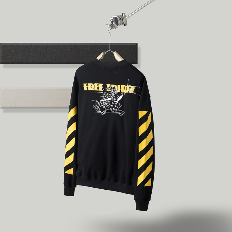 2021 Autumn Winter New Ow Tid0e Br Magician Embroidery Pattern Men's and Women's Lovers' Pullover