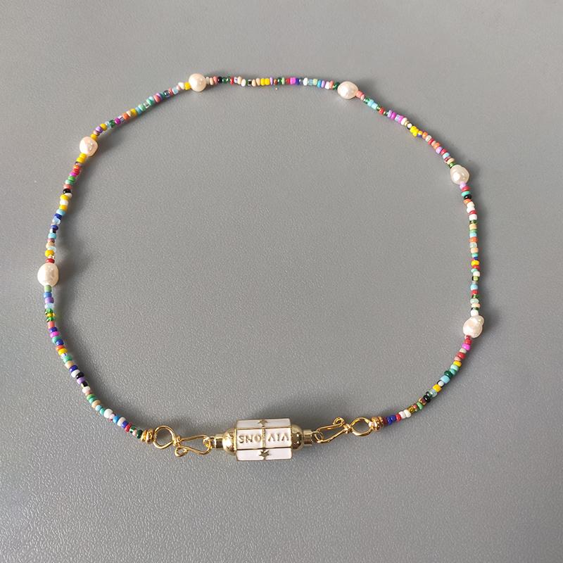 

Pendant Necklaces Bohemian Retro Beaded Chain Alloy Necklace Men And Women Natural Pearl Jewelry Ethnic Style High-quality Gifts