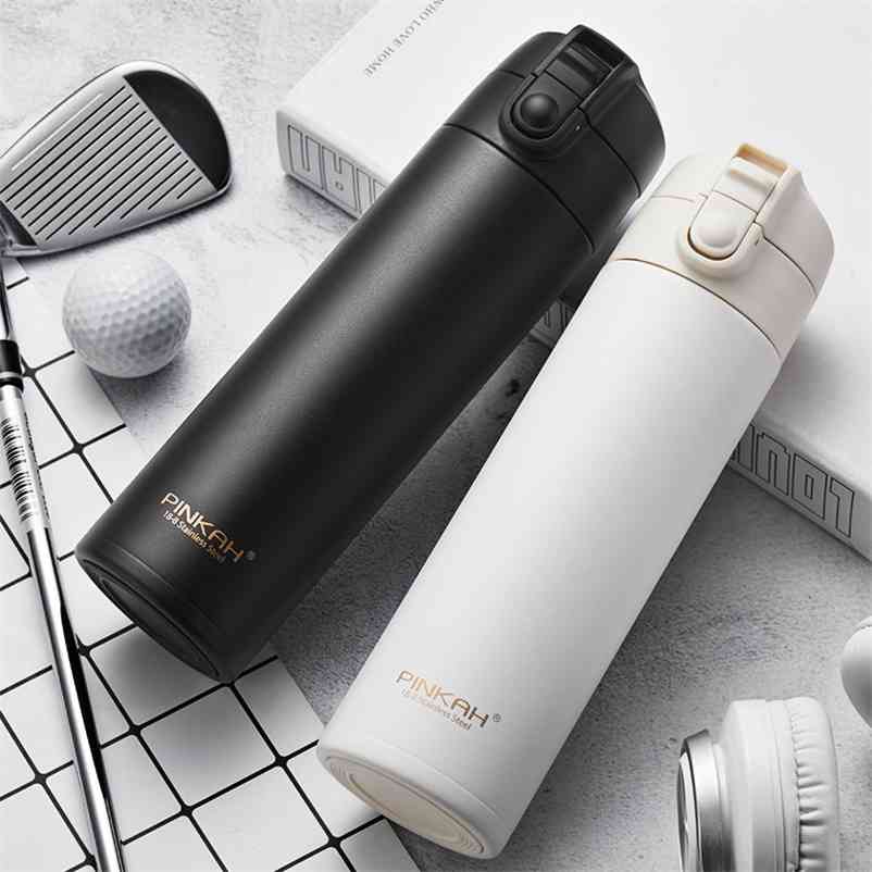 

Pinkah Thermos 500ml Leak-proof Stainless Steel Vacuum Flasks Coffee Tea Milk Travel Mug Thermo Bottle Gifts Thermocup For Car 210913